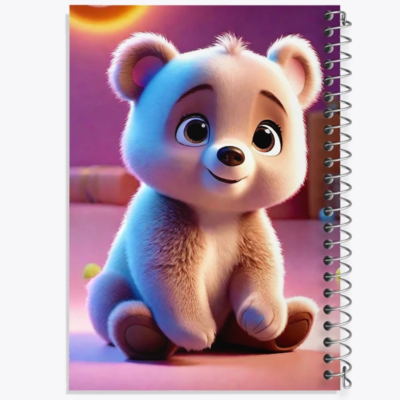 دفتر طراحی 50 برگ خندالو طرح خرس کیوت کد N1582