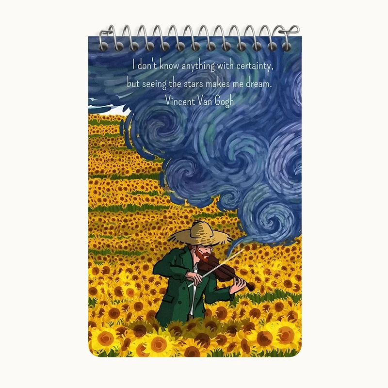 دفتر یادداشت 50 برگ خندالو طرح ونسان ونگوگ کد F3921