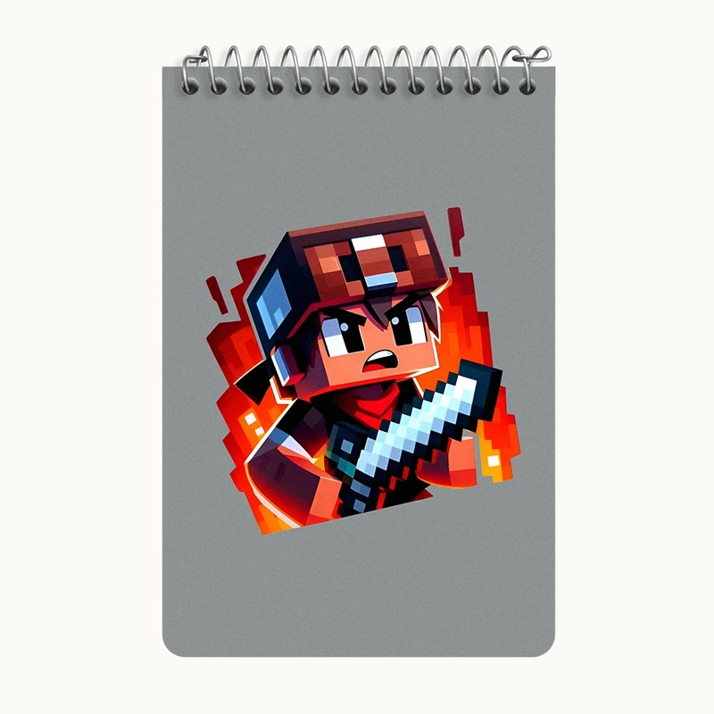 دفتر یادداشت 50 برگ خندالو طرح ماینکرافت (Minecraft) کد F12062