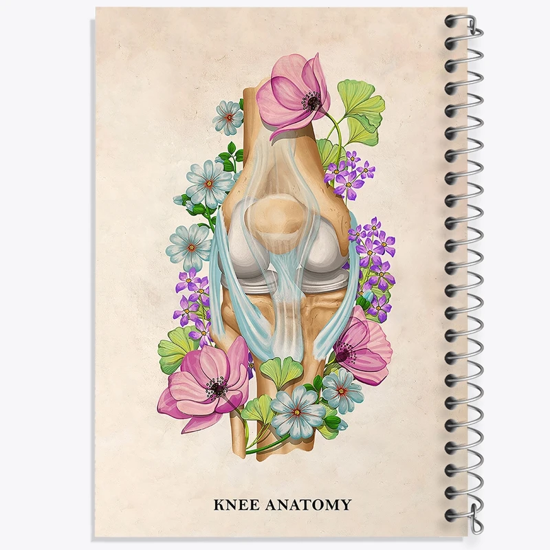 دفتر ژورنال نویسی 50 برگ خندالو مدل نقطه ای طرح آناتومی زانو (Knee Anatomy) کد F14023