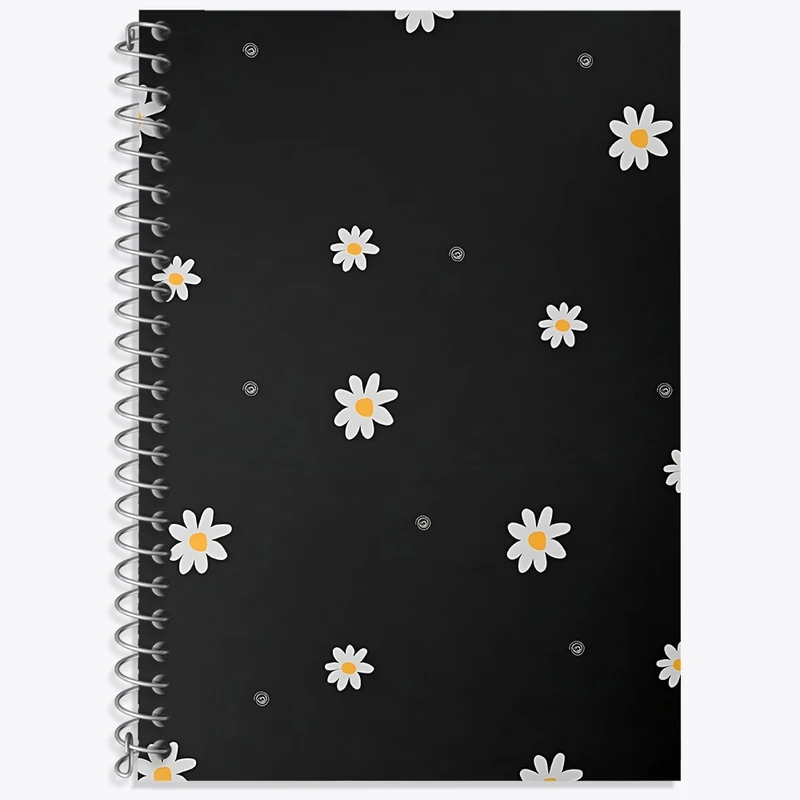 دفتر زبان 50 برگ خندالو مدل سه خط طرح پترن گل گلی کد N6072