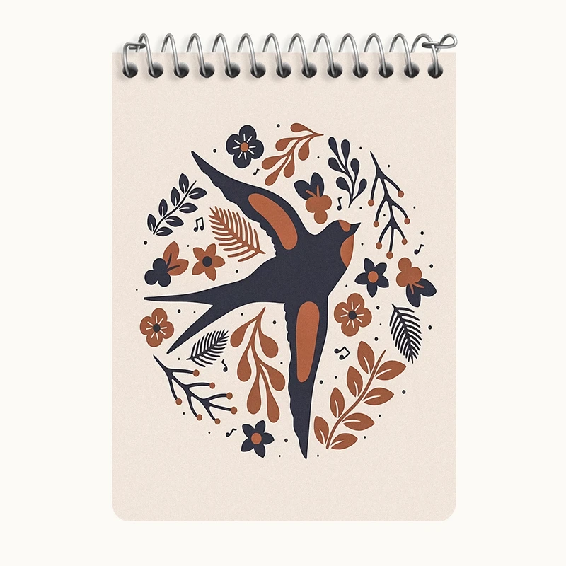 دفتر یادداشت 50 برگ خندالو طرح پرنده پرستو کد N6870