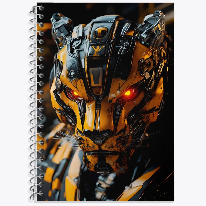 دفتر زبان 50 برگ خندالو مدل دو خط طرح ببر رباتی کد F11798