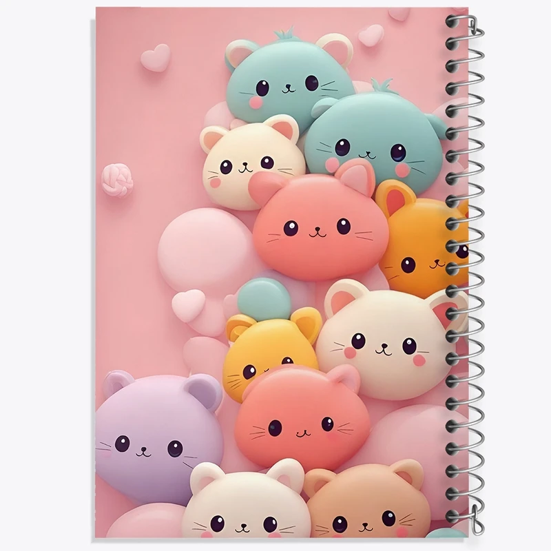 دفتر طراحی 50 برگ خندالو طرح گربه کیوت کد N4717