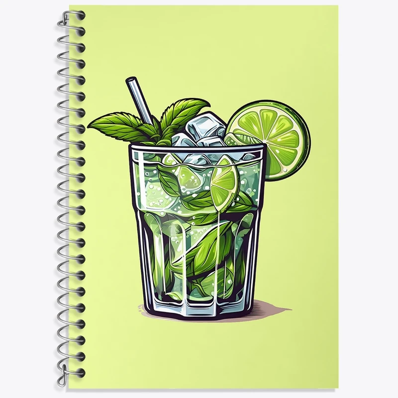 دفتر زبان 50 برگ خندالو مدل سه خط طرح موهیتو کد F3635