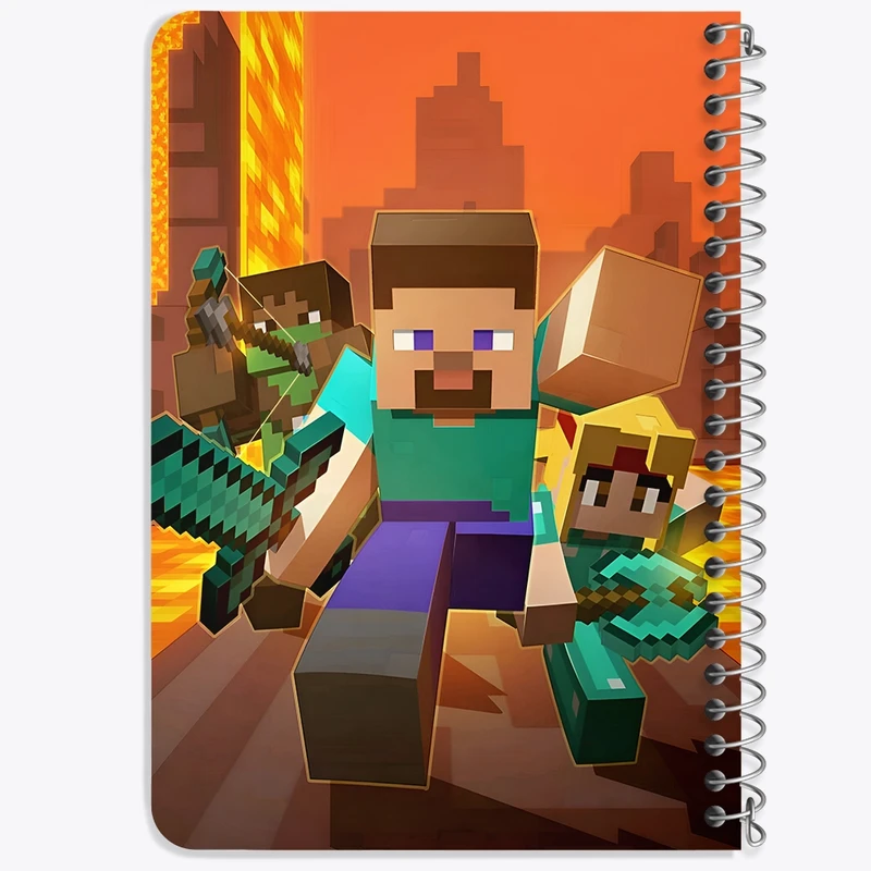 دفتر یادداشت 50 برگ خندالو طرح ماینکرافت (Minecraft) کد F3493