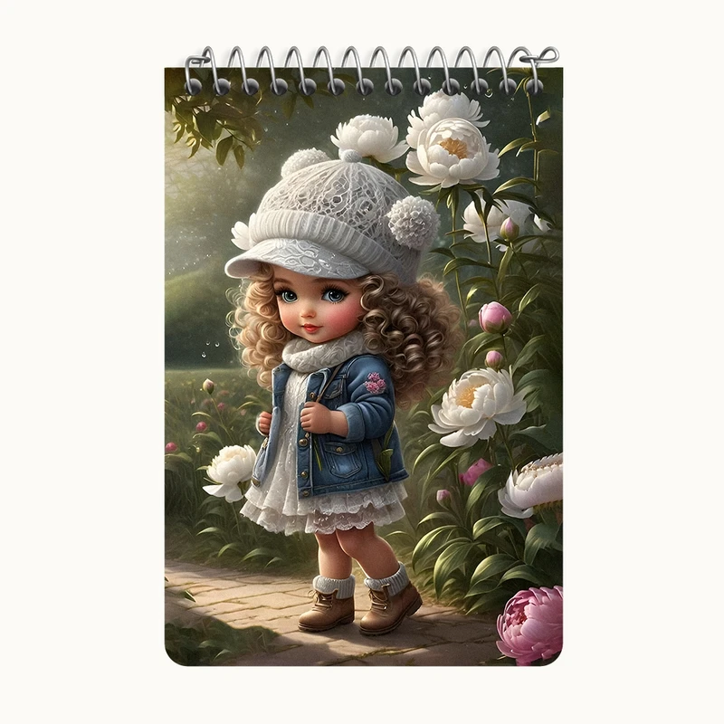 دفتر یادداشت 50 برگ خندالو طرح دخترانه کیوت کد F6746