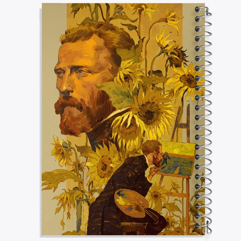 دفتر طراحی 50 برگ خندالو طرح ونسان ونگوگ کد F277