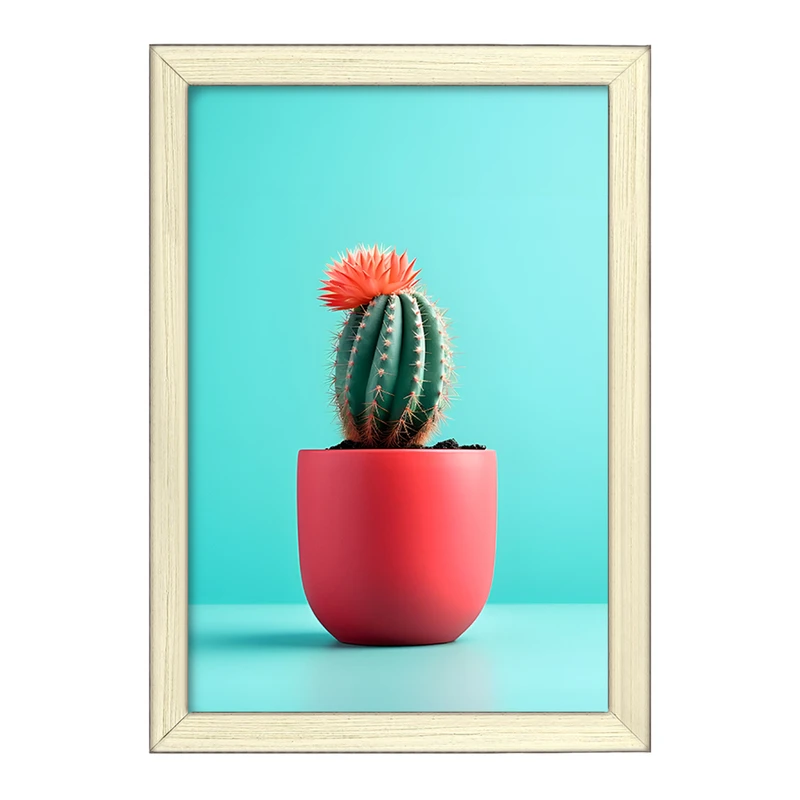 تابلو خندالو طرح گلدان کاکتوس کد F11190