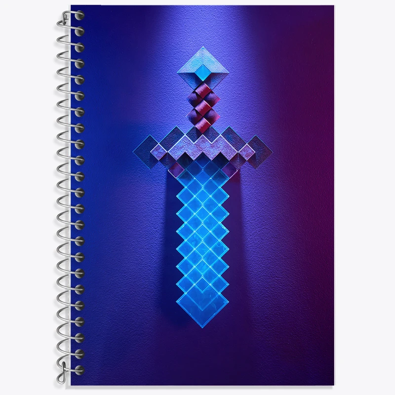 دفتر زبان 50 برگ خندالو مدل دو خط طرح ماینکرافت (Minecraft) کد F14087