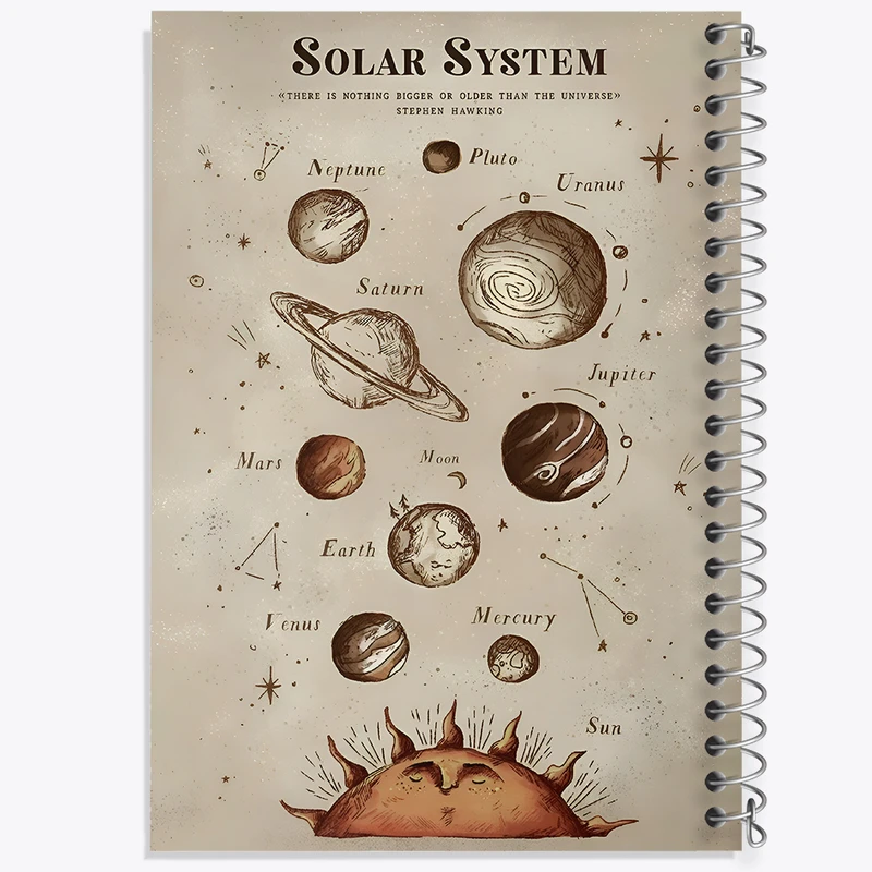 دفتر مشق 100 برگ خندالو طرح منظومه شمسی کد F10552