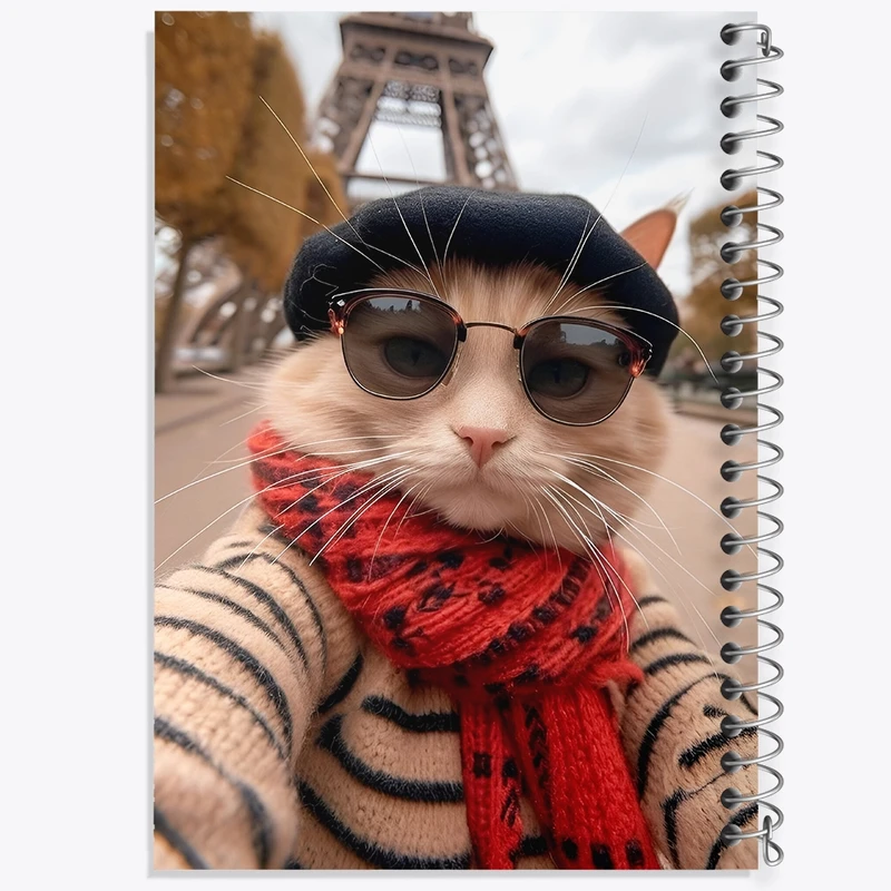 دفتر طراحی 50 برگ خندالو طرح گربه کد F10064