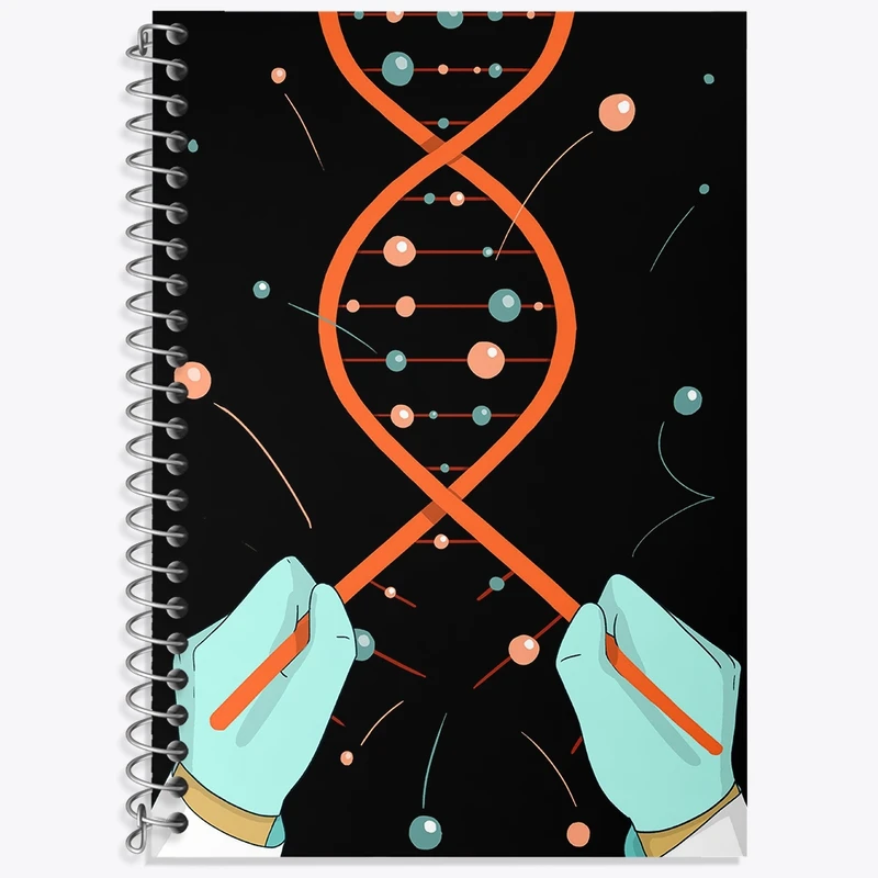 دفتر زبان 50 برگ خندالو مدل سه خط طرح DNA کد N6948