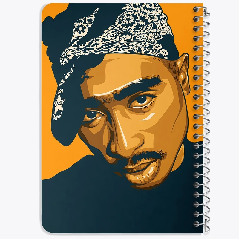 دفتر یادداشت 50 برگ خندالو طرح توپاک شکور(Tupac Shakur) کد F10224