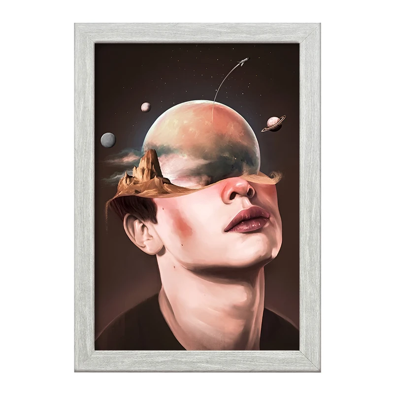 تابلو خندالو طرح پرتره و کهکشان کد F11081