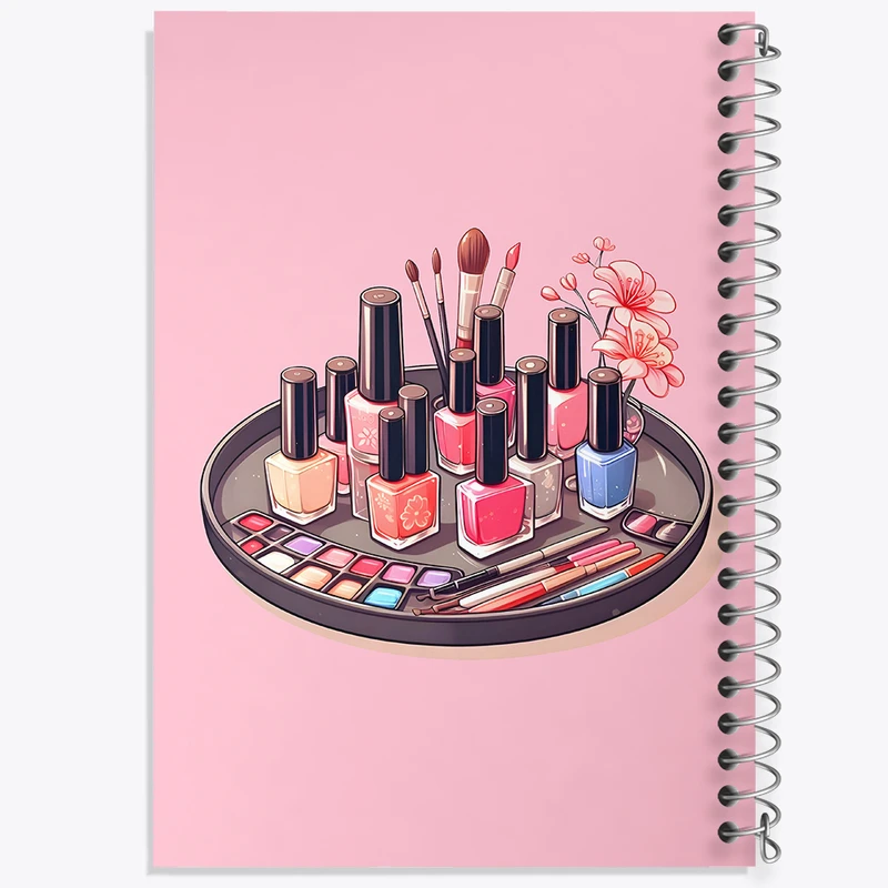 دفتر مشق 50 برگ خندالو طرح لاک و لوازم آرایش کد F3636