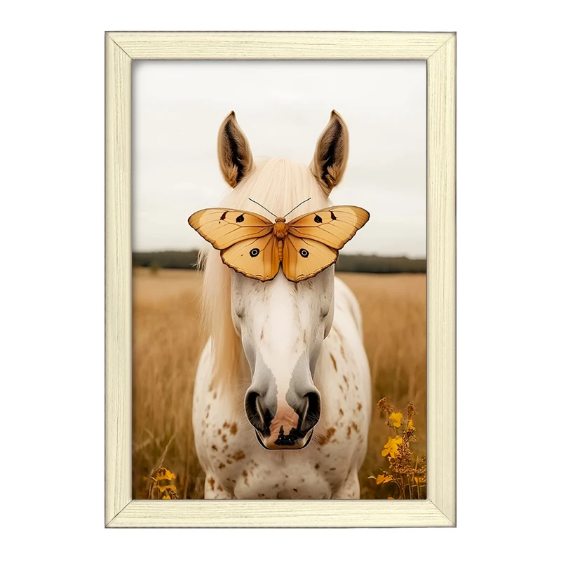تابلو خندالو طرح اسب و پروانه کد F14371