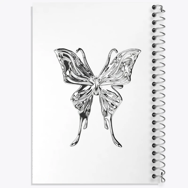 دفتر شطرنجی 50 برگ خندالو طرح پروانه کروم کد F3896