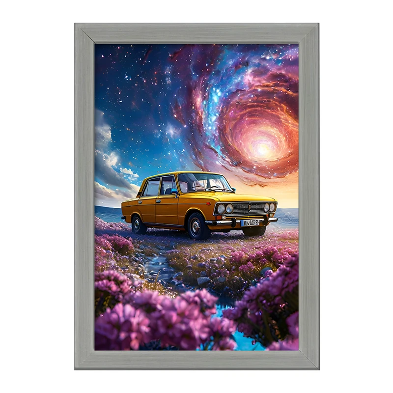 تابلو خندالو طرح ماشین و کهکشان کد F11520