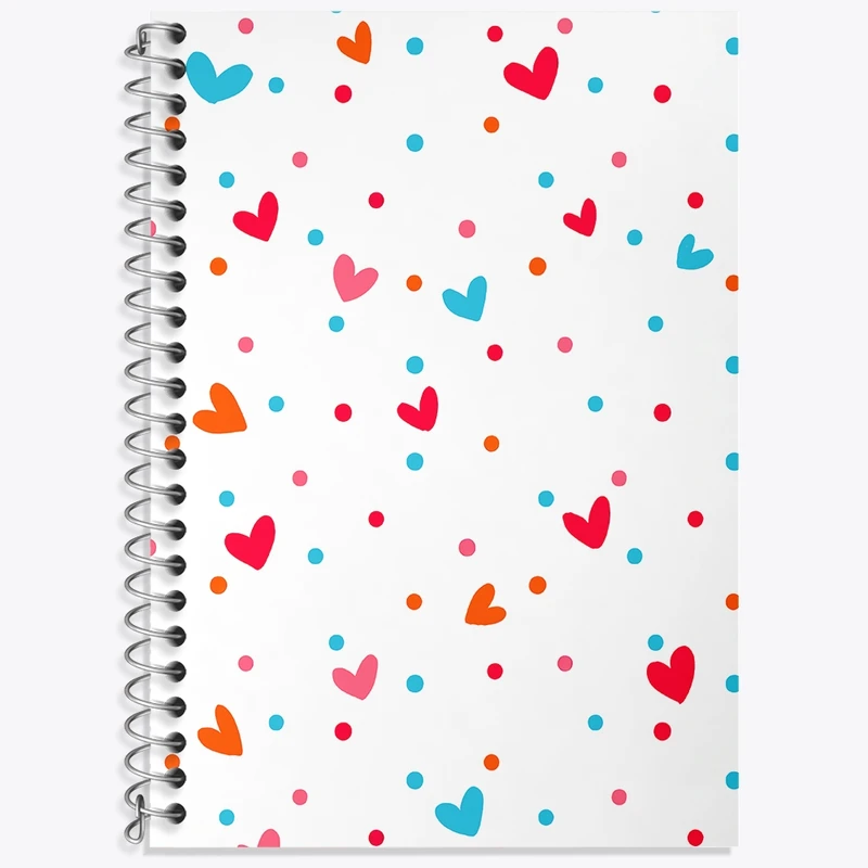 دفتر لغت 50 برگ خندالو طرح پترن قلبی کد N6654