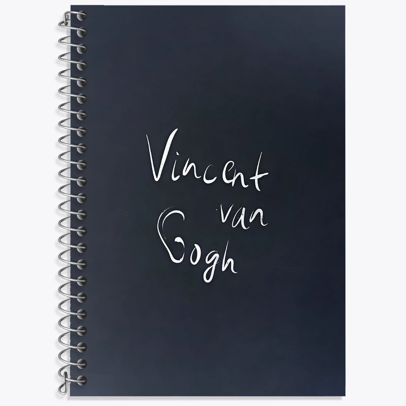 دفتر زبان 50 برگ خندالو طرح امضاء ونسان ونگوگ (Van Gogh) کد N9374