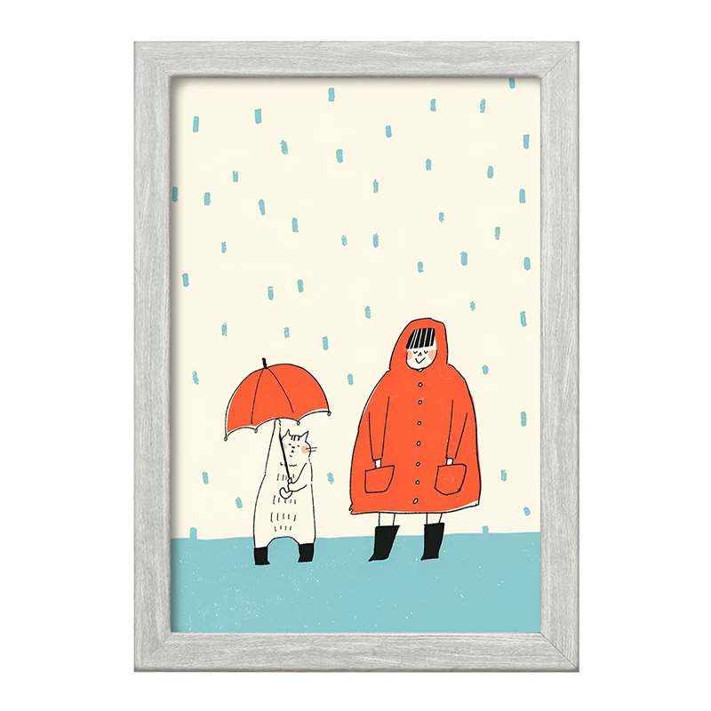 تابلو خندالو طرح دختر و گربه کد F11089