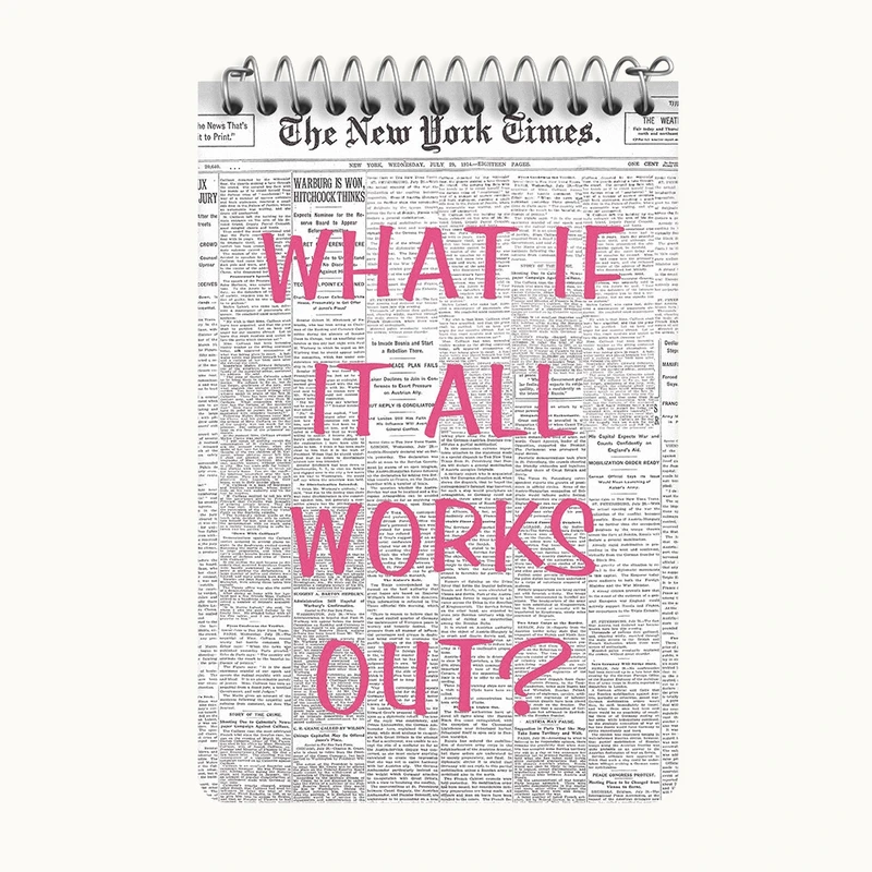 دفتر یادداشت 50 برگ خندالو طرح What If It All Works Out? کد F11898