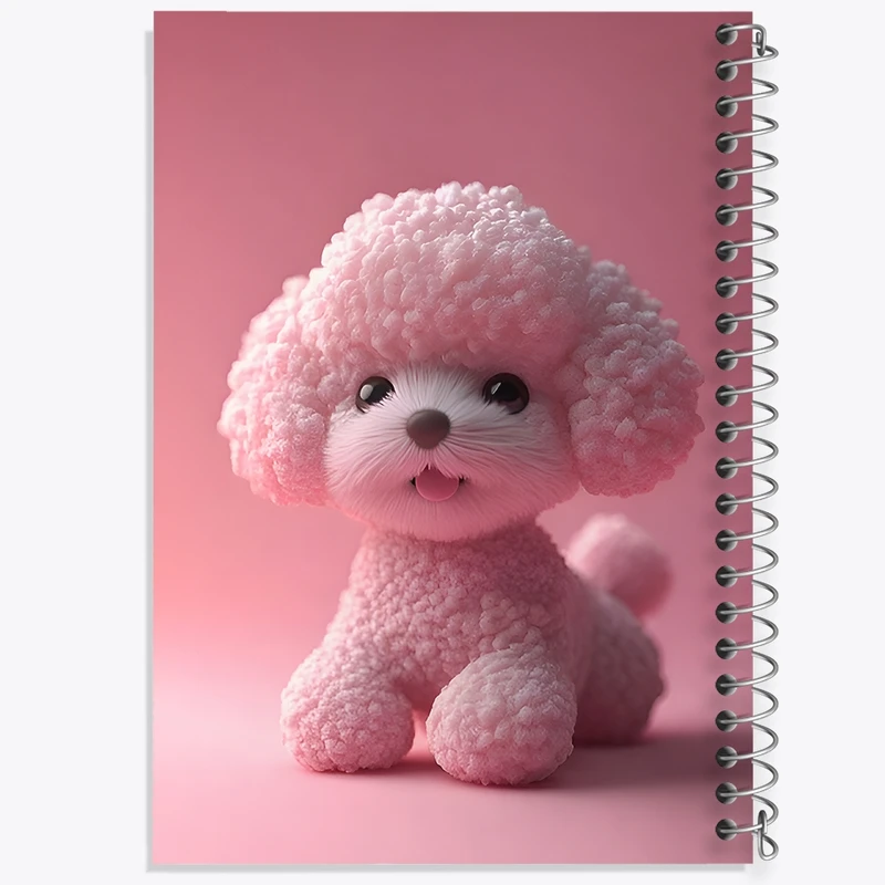 دفتر ژورنال نویسی 50 برگ خندالو مدل نقطه ای طرح سگ صورتی کد F11791