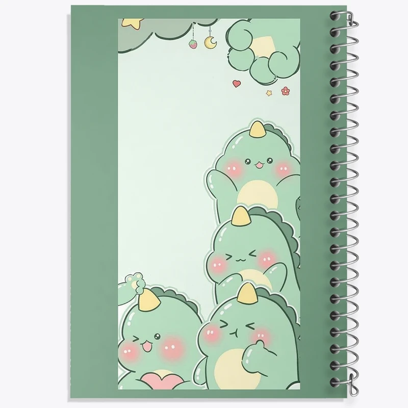 دفتر طراحی 50 برگ خندالو طرح دایناسور کیوت کد N1898