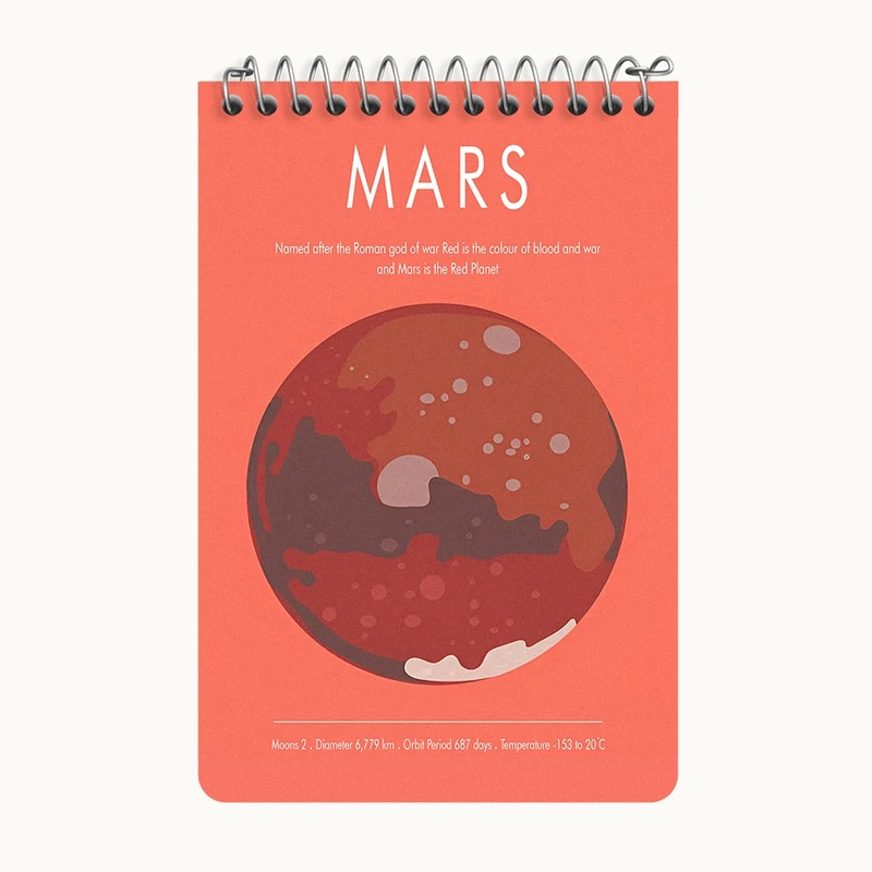 دفتر یادداشت 50 برگ خندالو طرح مریخ (Mars) کد F13884