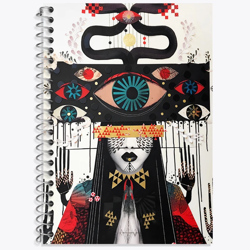 دفتر زبان دوخط 50 برگ خندالو طرح انتزاعی کد F4789