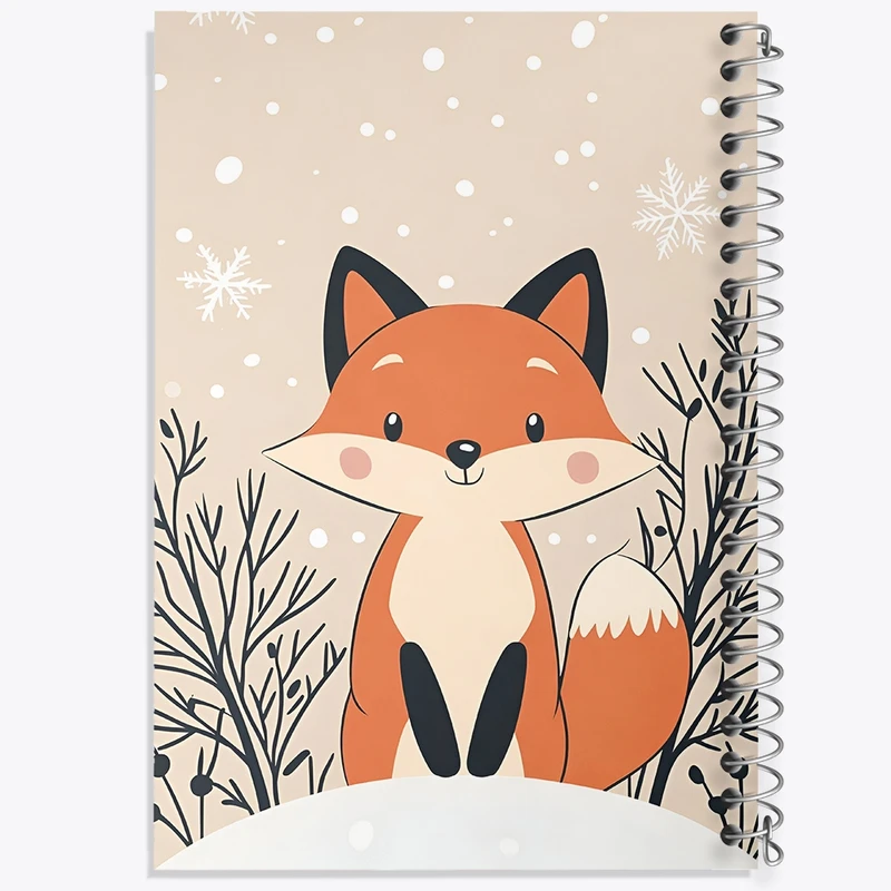 دفتر ژورنال نویسی 50 برگ خندالو مدل نقطه ای طرح روباه بامزه کد F10074