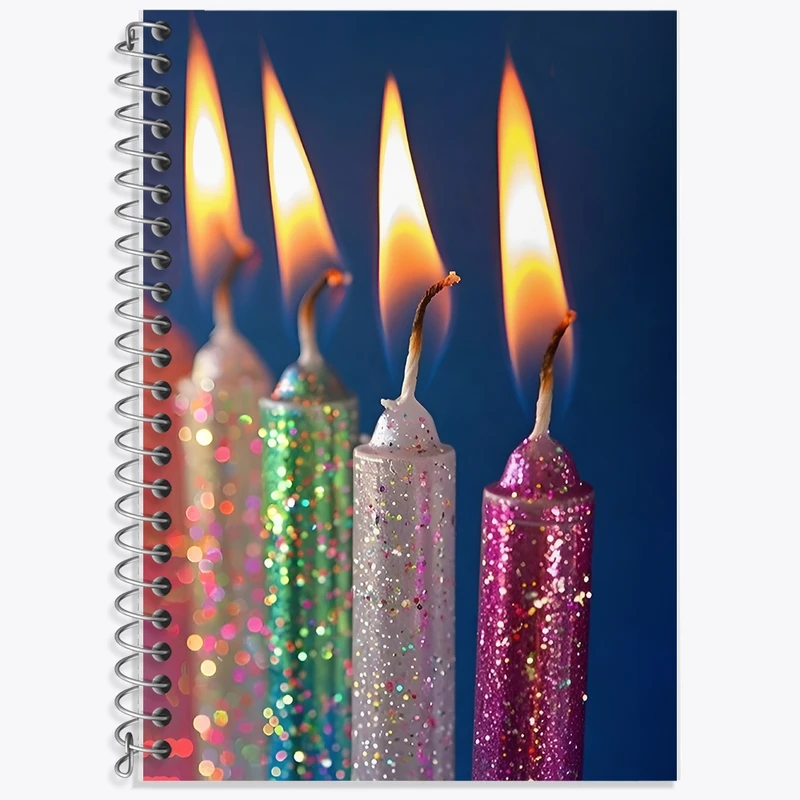 دفتر زبان 50 برگ خندالو مدل سه خط طرح شمع تولد کد F11598