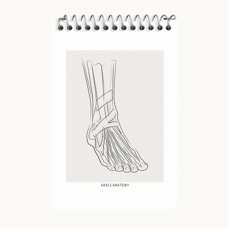 دفتر یادداشت 50 برگ خندالو طرح آناتومی مچ پا (Ankle Anatomy) کد F13926