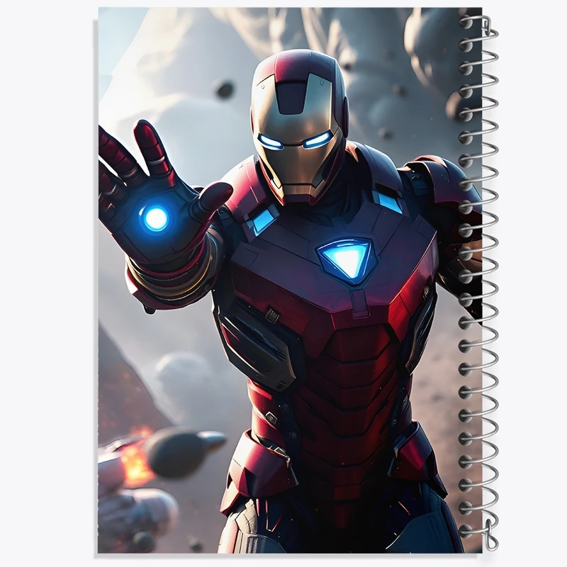 دفتر ژورنال نویسی 50 برگ خندالو مدل نقطه ای طرح مرد آهنی مارول (Marvel) کد F12721