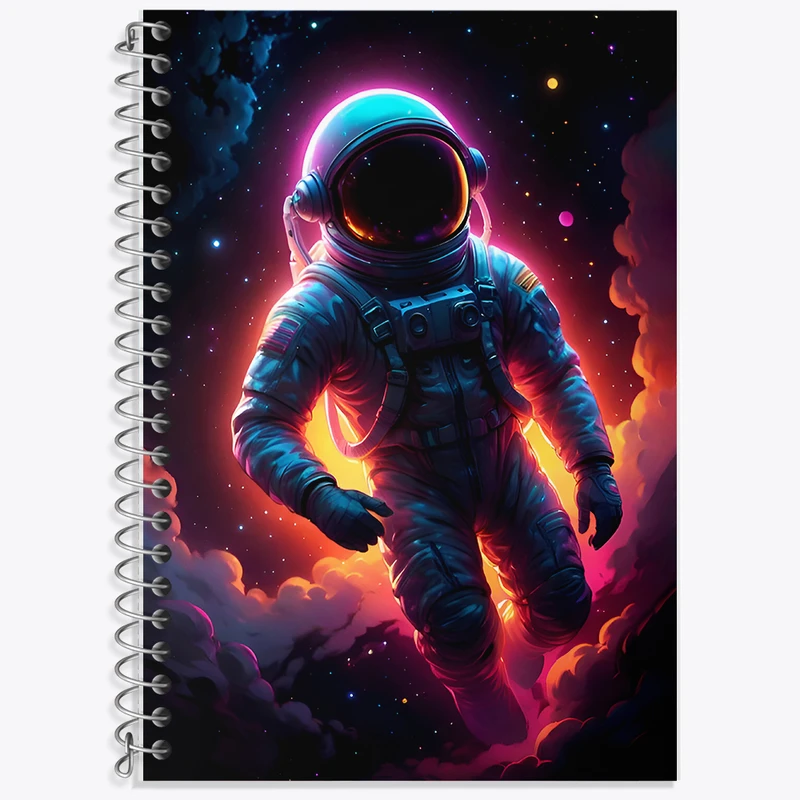 دفتر زبان 50 برگ خندالو مدل دو خط طرح فضانورد کد F9479