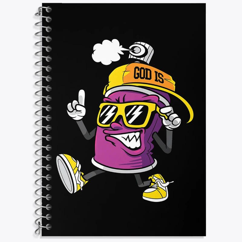 دفتر زبان 50 برگ خندالو مدل دو خط طرح اسپری رنگ بامزه کد F4372