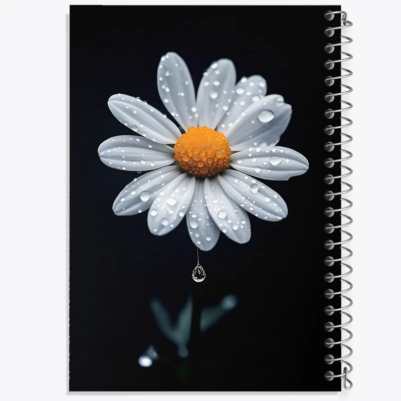 دفتر ژورنال نویسی 50 برگ خندالو مدل نقطه ای طرح گل بابونه کد F11407