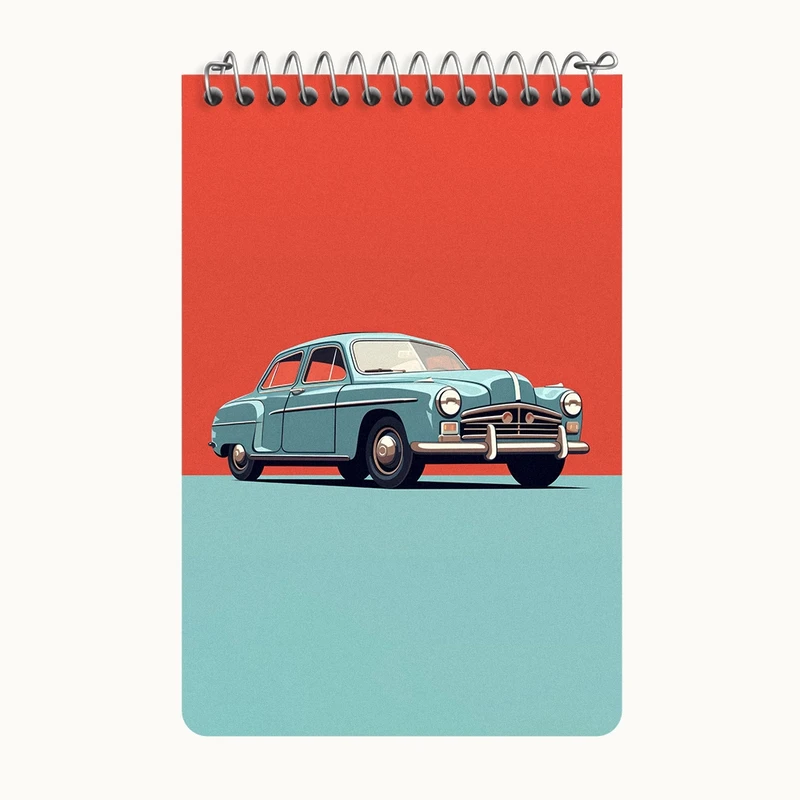 دفتر یادداشت 50 برگ خندالو طرح ماشین کلاسیک کد F3021