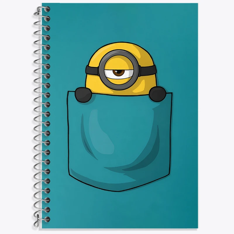دفتر زبان 50 برگ خندالو مدل دو خط طرح مینیون ها (Minions) کد F8605
