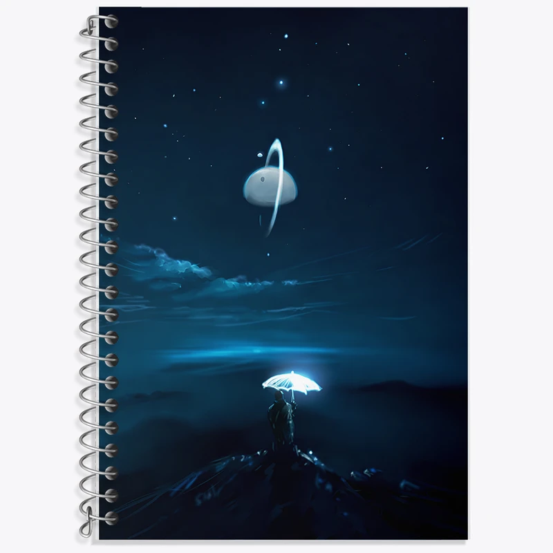 دفتر زبان 50 برگ خندالو مدل دو خط طرح فضایی کد F12523