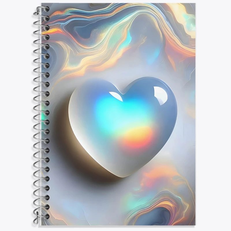 دفتر زبان 50 برگ خندالو مدل سه خط طرح قلب کد F9913