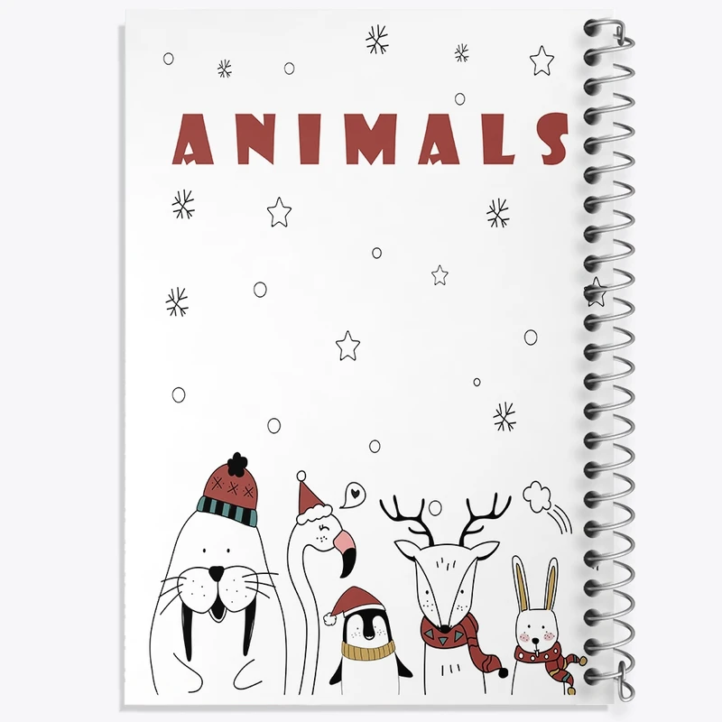 دفتر طراحی 50 برگ خندالو طرح حیوانات بامزه و کیوت کد N2529