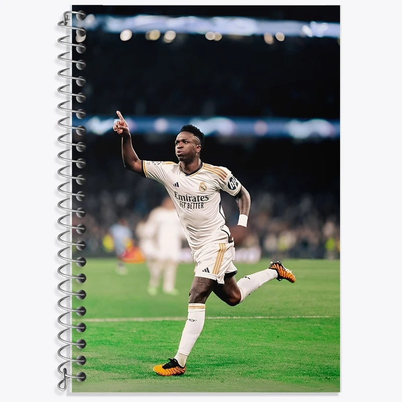 دفتر زبان 50 برگ خندالو مدل سه خط طرح وینیسیوس جونیور (Vinicius Junior) کد F14286