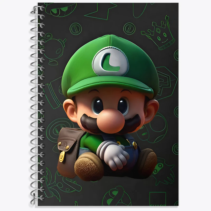 دفتر زبان 50 برگ خندالو مدل دو خط طرح سوپر ماریو (Super Mario) کد F9579