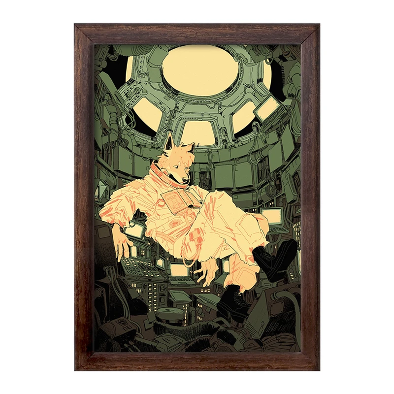 تابلو خندالو طرح گرگ حیوانات بامزه  کد 21072