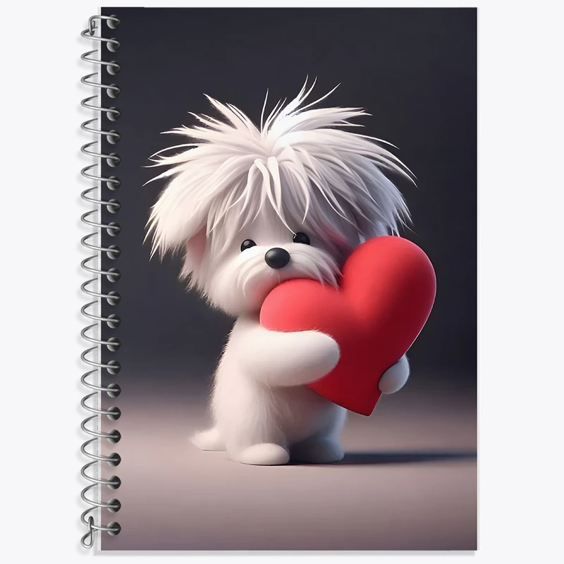 دفتر زبان 50 برگ خندالو مدل سه خط طرح سگ بامزه کد F11583