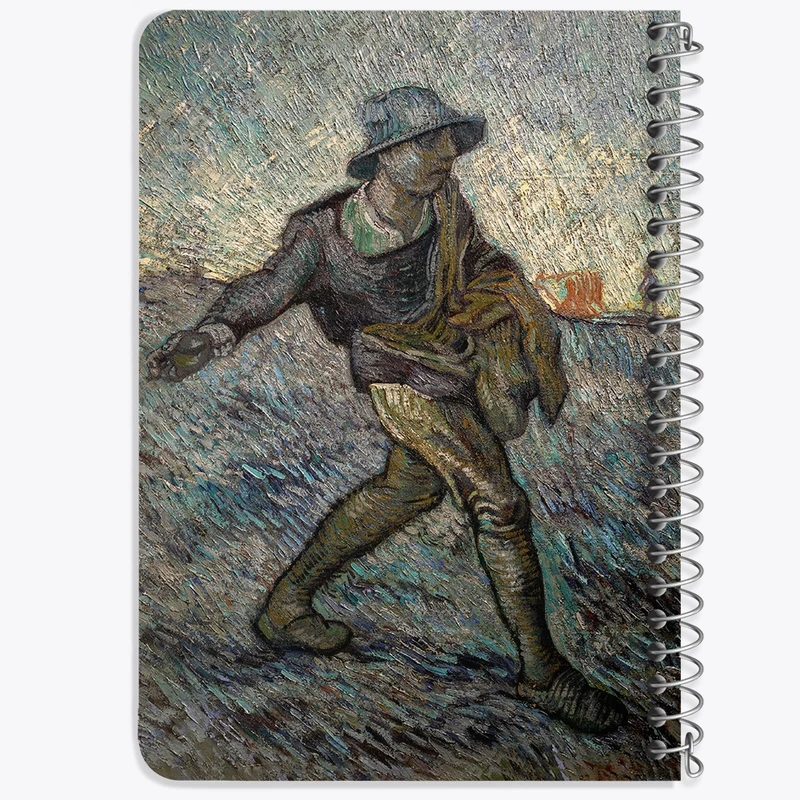دفتر یادداشت 50 برگ خندالو طرح بذر افشان ونسان ونگوگ (Van Gogh) کد 36818