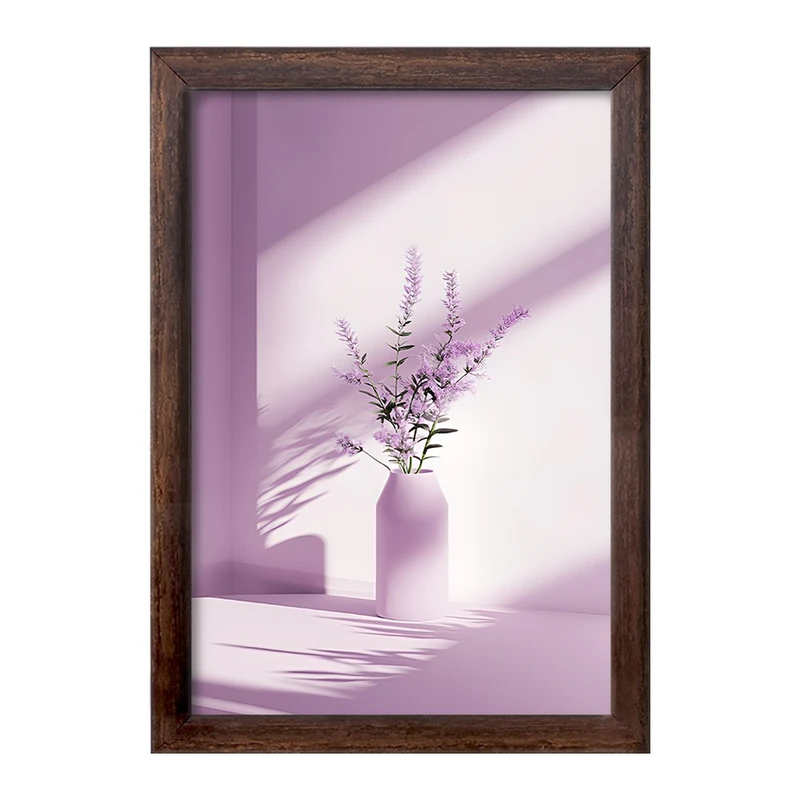 تابلو خندالو طرح گلدان گل بنفش کد F11188