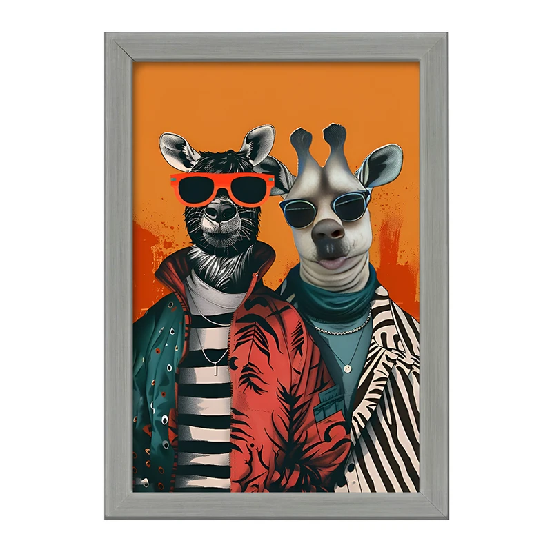 تابلو خندالو طرح زرافه و لامای بامزه کد F11764